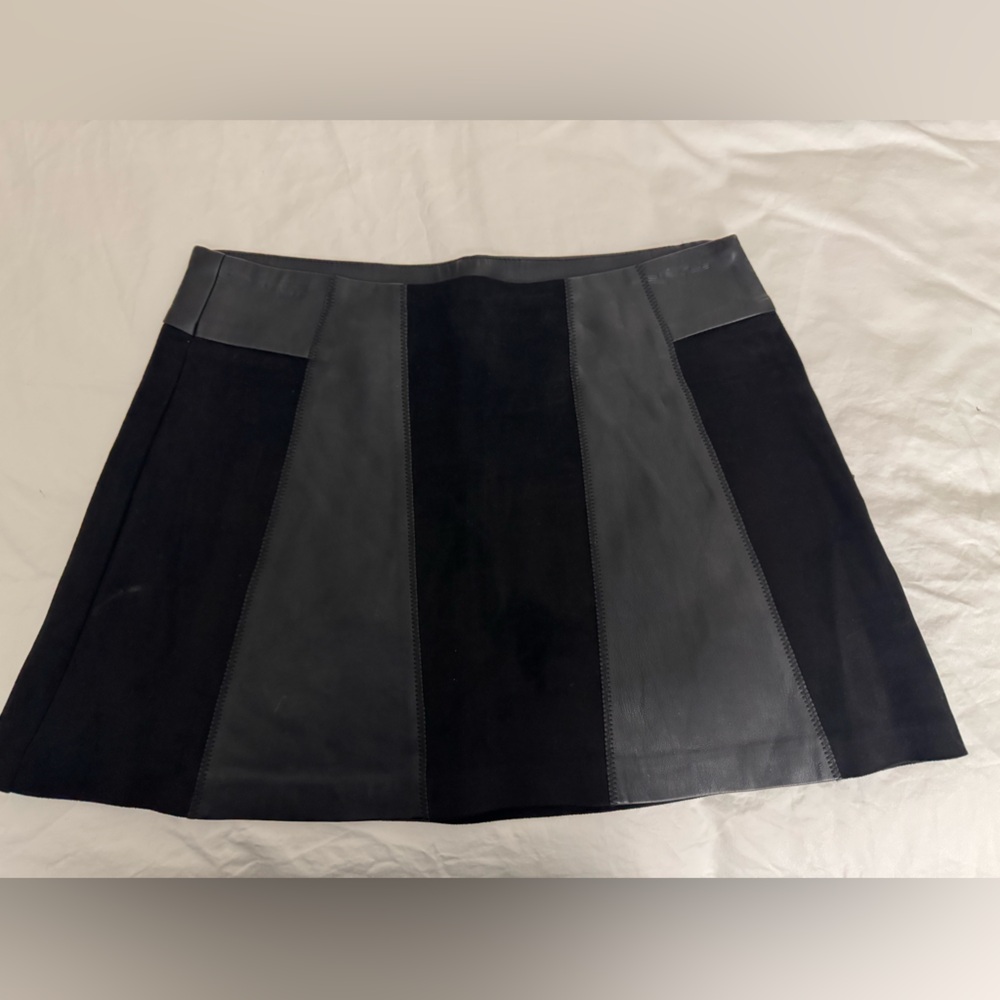 Leather mini skirt